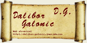 Dalibor Galonić vizit kartica